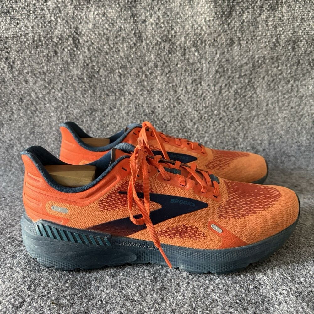 Brooks Launch GTS 9 Running Sneakers Shoes Orange Navy Men's Breathable Low Top